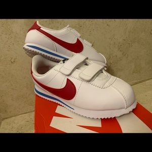Nike kids Cortez size 12c white, red, and blue
